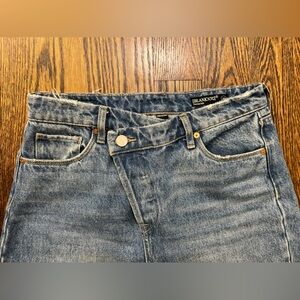 Blank NYC blue jeans in cross front, high rise, straight leg